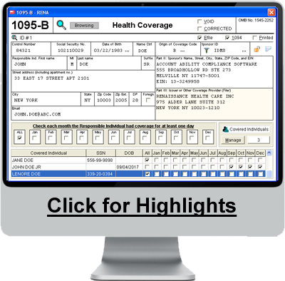 ACA 1095 software to print and efile forms 1095-B and 1094-B